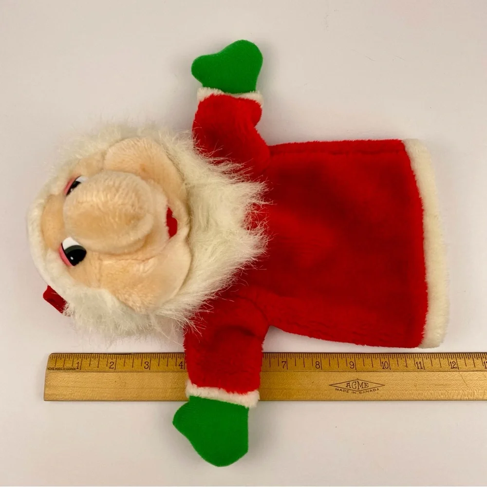 Vintage Santa Claus Hand Puppet  12" Christmas Plush Child's Toy Pretend Play - Picture 7 of 7